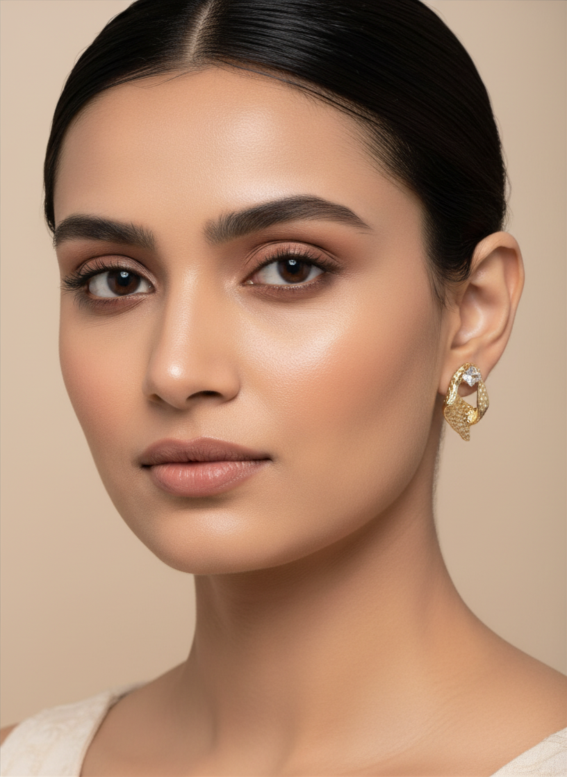 Meher White Earrings
