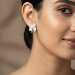 White Flower Studs
